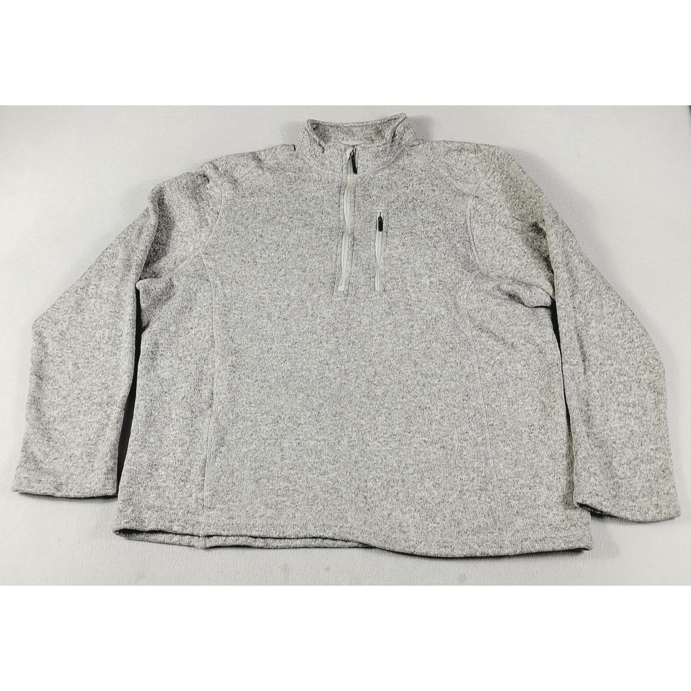 Woolrich Fleece Pullover Mens 2XL Gray 1/4 Zip Long Sleeve Hiking Casual Outdoor